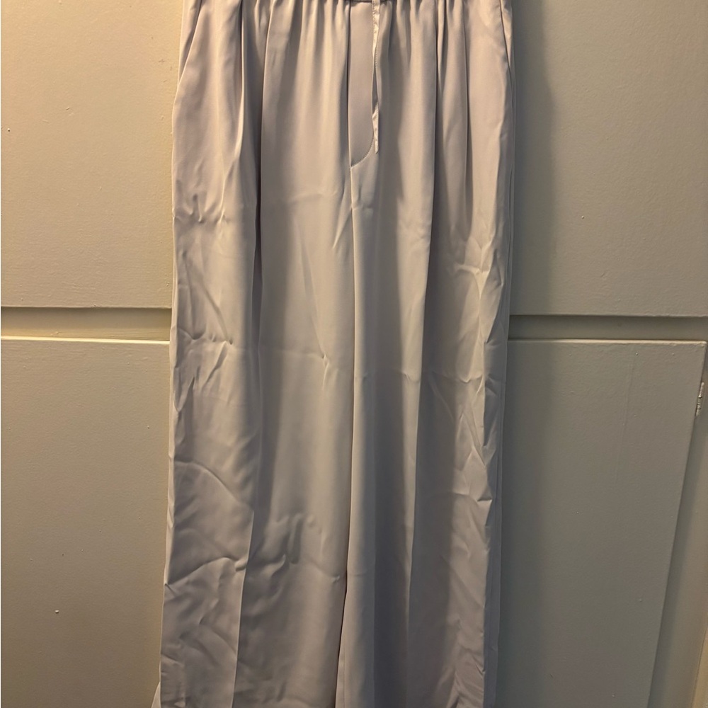 Uniqlo Off White Wide Leg Dress Pants Relaxed Fit